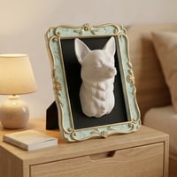 犬（チワワ）の壁掛けレリーフ 3Dプリント 白PLA インテリア