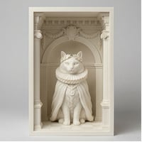 猫（バリニーズ）の3Dプリント ブックヌーク 白PLA 本棚インテリア