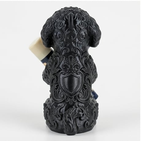 犬（ビションフリーゼ）の3Dプリント リップケース シルクブラック キーホルダー