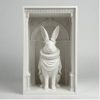 フレミッシュジャイアントのブックヌーク 3Dプリント 白PLA 本棚インテリア