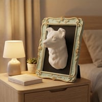 犬（ボーダーコリー）の壁掛けレリーフ 3Dプリント 白PLA インテリア