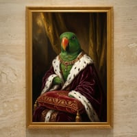 インコ（オオハナインコ）のルネサンス風肖像画 A3額装インテリア壁掛け