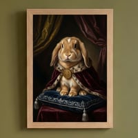 うさぎ（イングリッシュロップ）のルネサンス風肖像画 A4額装インテリア壁掛け