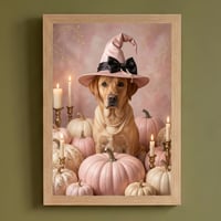 犬（ラブラドールレトリバー）のハロウィン限定アート A4額装インテリア壁掛け