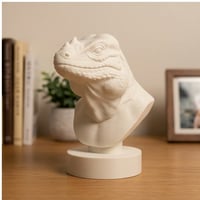 イグアナ（サイイグアナ）の3Dプリント胸像 白PLA 彫刻 置物 インテリア