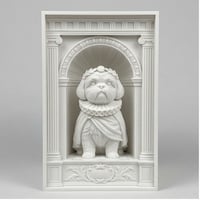 犬（シーズー）の3Dプリント ブックヌーク 白PLA 本棚インテリア