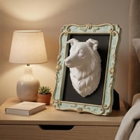 犬（ボーダーコリー）の壁掛けレリーフ 3Dプリント 白PLA インテリア
