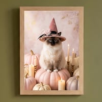 猫（ヒマラヤン）のハロウィン限定アート A4額装インテリア壁掛け