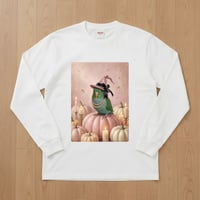 インコ（サザナミインコ）長袖Tシャツ ハロウィン限定 ホワイト 男女兼用