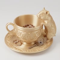 チャイニーズハムスターのアクセサリートレイ 小物入れ シルクゴールド