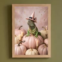 イグアナ（グリーンイグアナ）のハロウィン限定アート A4額装インテリア壁掛け