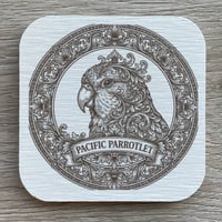インコ（マメルリハ）の紋章コースター 4枚セット アンティーク調（珪藻土配合）