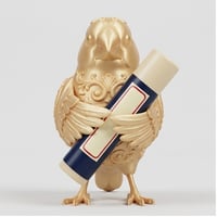 文鳥・ブンチョウの3Dプリント リップケース シルクゴールド キーホルダー
