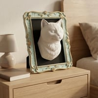 ブリティッシュショートヘアの壁掛けレリーフ 3Dプリント 白PLA インテリア