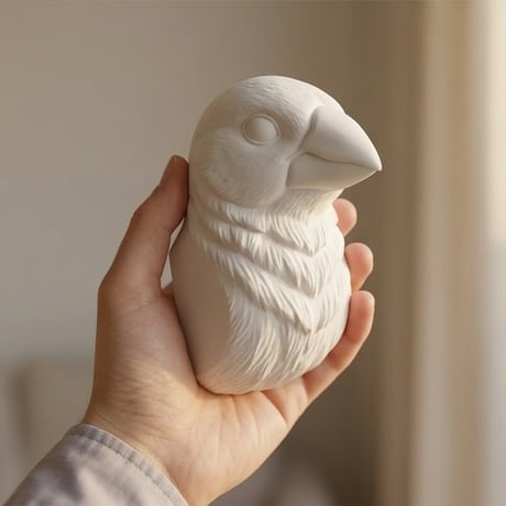 文鳥・ブンチョウの壁掛けレリーフ 3Dプリント 白PLA インテリア