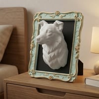 犬（ボーダーコリー）の壁掛けレリーフ 3Dプリント 白PLA インテリア
