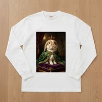ジャージーウーリー長袖Tシャツ ルネサンス風カラー ホワイト 男女兼用