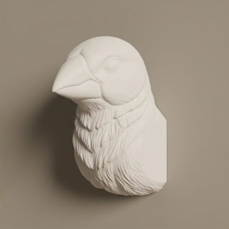 文鳥・ブンチョウの壁掛けレリーフ 3Dプリント 白PLA インテリア