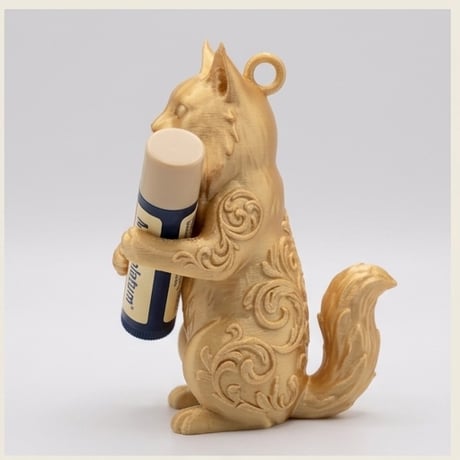 ノルウェージャンフォレストキャットのリップケース 3Dプリント シルクゴールド
