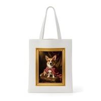 犬（コーギー）トートバッグ ルネサンス風カラーアート 金縁フレーム
