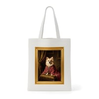 犬（ポメラニアン）トートバッグ ルネサンス風カラーアート 金縁フレーム