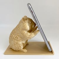 ハムスター（キャンベルハムスター）のスマホスタンド 卓上 シルクゴールド