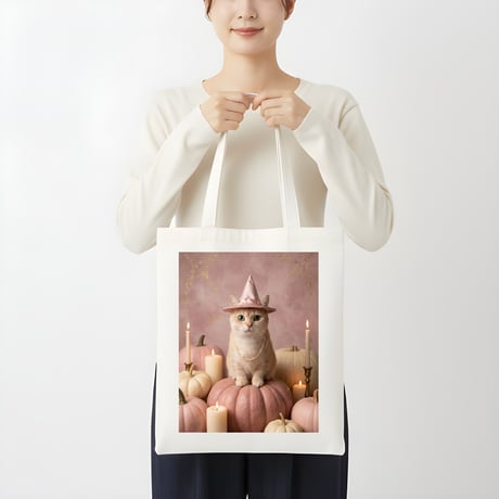 猫（マンチカン）トートバッグ ハロウィン限定 キャンバス地