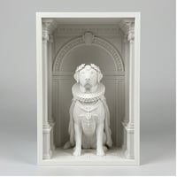 ラブラドールレトリバーのブックヌーク 3Dプリント 白PLA 本棚インテリア