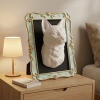 猫（オシキャット）の壁掛けレリーフ 3Dプリント 白PLA インテリア
