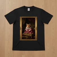 キャンベルハムスター半袖Tシャツ ルネサンス風カラー ブラック 男女兼用