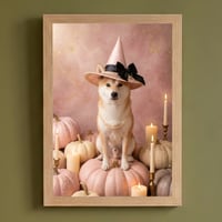 犬（柴犬）のハロウィン限定アート A4額装インテリア壁掛け