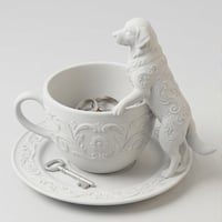 犬（ゴールデンレトリバー）のアクセサリートレイ 小物入れ マットホワイト