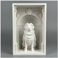 バーニーズマウンテンドッグのブックヌーク 3Dプリント 白PLA 本棚インテリア
