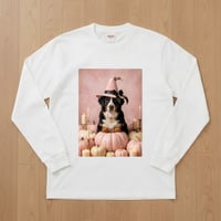 犬（バーニーズマウンテンドッグ）長袖Tシャツ ハロウィン限定 ホワイト 男女兼用