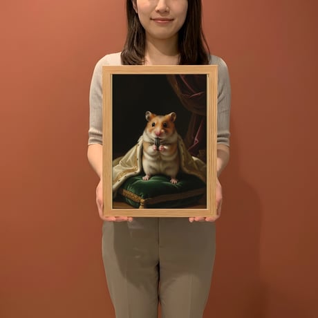 ハムスター（キャンベルハムスター）のルネサンス風肖像画 A4額装インテリア壁掛け