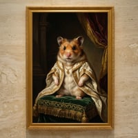 ハムスター（テディベアハムスター）のルネサンス風肖像画 A3額装インテリア壁掛け