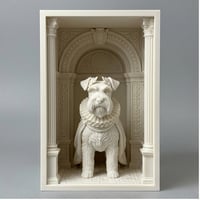 ミニチュアシュナウザーのブックヌーク 3Dプリント 白PLA 本棚インテリア
