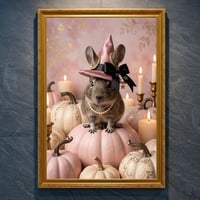 デグーのハロウィン限定アート A4金縁額装インテリア壁掛け