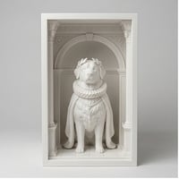 バーニーズマウンテンドッグのブックヌーク 3Dプリント 白PLA 本棚インテリア