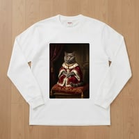 ブリティッシュショートヘア長袖Tシャツ ルネサンス風カラー ホワイト 男女兼用