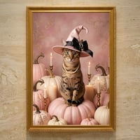 猫（エジプシャンマウ）のハロウィン限定アート A3額装インテリア壁掛け