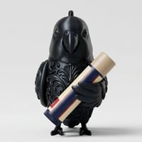 インコ（ダルマインコ）の3Dプリント リップケース シルクブラック キーホルダー