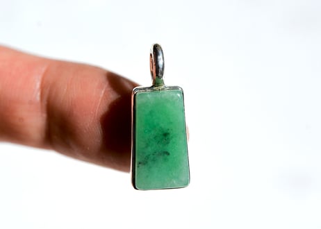 糸魚川翡翠　金山谷　シルバー925ペンダントトップ　ミントグリーン　15mm / Itoigawa Jadeite Silver Pendant