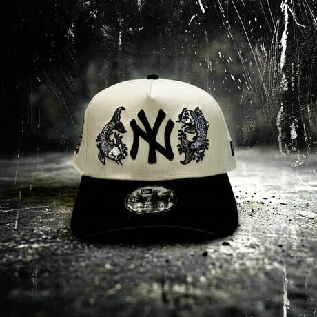USA買付　 9FORTY A-FRAME NY TWIN KOI WORLD SERIES 1999 CHROME TWO TONE SNAP BACK CAP　NE-84