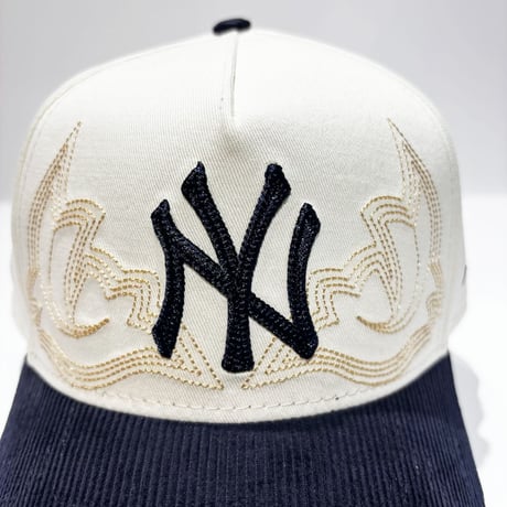 USA買付　NEW ERA 9FORTY A-FRAME New York Yankees Western Stitch Stone / Navy ニューヨーク・ヤンキース　 NE-130