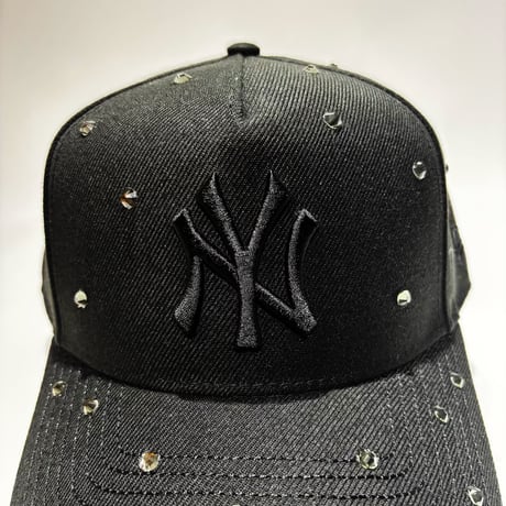 USA買付 New York Yankees Studded 9FORTY A-Frame  – Black / Black　NE-65