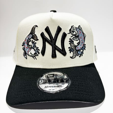 USA買付　 9FORTY A-FRAME NY TWIN KOI WORLD SERIES 1999 CHROME TWO TONE SNAP BACK CAP　NE-84