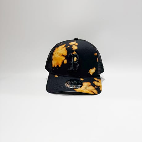 USA買付　USA買付 NEW ERA Boston Red Sox 9FORTY A-Frame Bleach Print Trucker Cap – Black/Orange　 NE-55