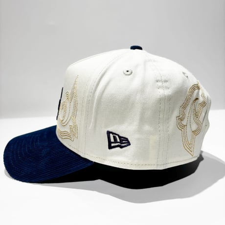 USA買付　NEW ERA 9FORTY A-FRAME LOS ANGELES DODGERS WESTERN STITCH SNAPBACK / STONE × NAVY　NE-119