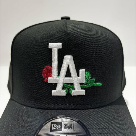 USA買付　NEW ERA 9FORTY A-FRAME LOS ANGELES DODGERS ROSE SNAPBACK CAP BLACK　NE-109